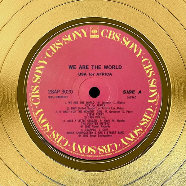 RARE-T USA For Africa - We Are The World Gold LP Limited Signature Edition Studio Licensed Custom Frame Limited Edition Frames 6 RARE-T USA For Africa - We Are The World Gold LP Limited Signature Edition Studio Licensed Custom Frame Limited Edition Frames