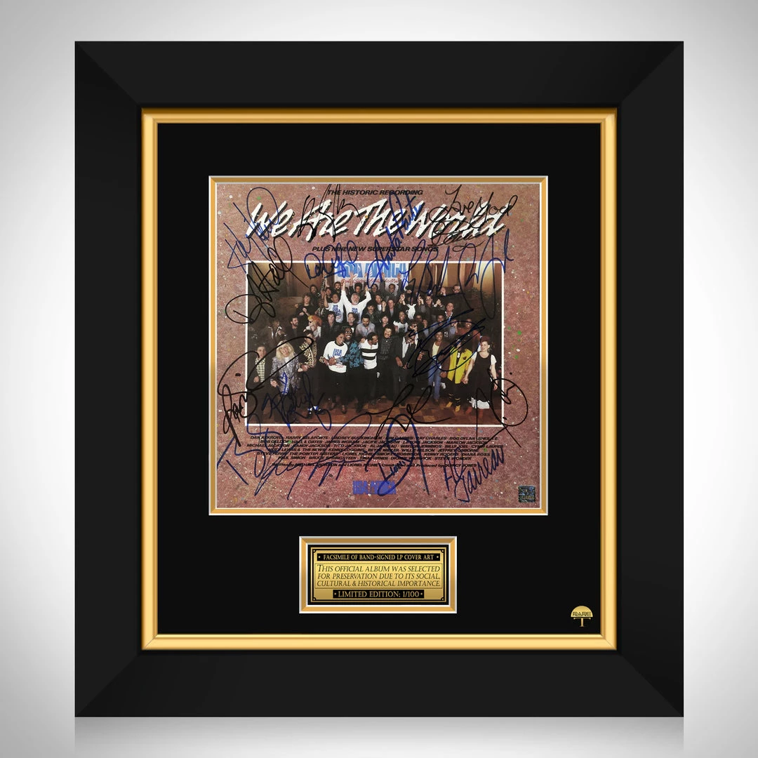 RARE-T USA For Africa - We Are The World LP Cover Limited Signature Edition Studio Licensed Custom Frame Limited Edition Frames 1 RARE-T USA For Africa - We Are The World LP Cover Limited Signature Edition Studio Licensed Custom Frame Limited Edition Frames