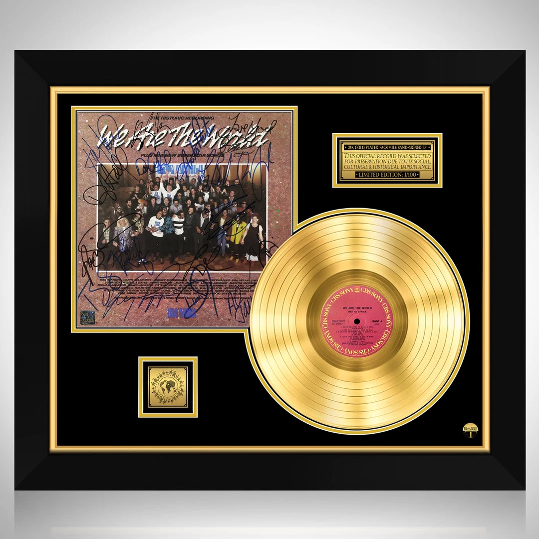 RARE-T USA For Africa - We Are The World Gold LP Limited Signature Edition Studio Licensed Custom Frame Limited Edition Frames 1 RARE-T USA For Africa - We Are The World Gold LP Limited Signature Edition Studio Licensed Custom Frame Limited Edition Frames