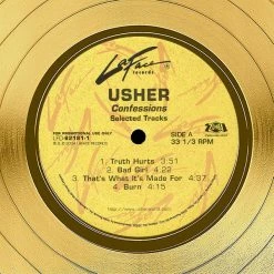 RARE-T Usher Confessions Gold LP Limited Signature Edition Studio Licensed Custom Frame