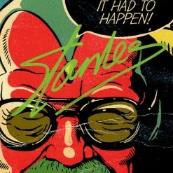 APW Stan Lee- 'Vision' Hand-Signed Caricature Art Print By Stan Lee Custom Frame Signed Memorabilia