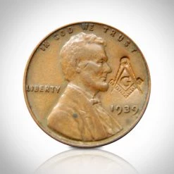 RARE-T Wwii Abraham Lincoln Freemason Symbol Coin Custom Museum Display Ancient Artifacts
