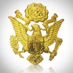 RARE-T Brass Visor Insignia - WWII 1939-1945 United States Army Officer Brass Visor Insignia Museum Display Ancient Artifacts