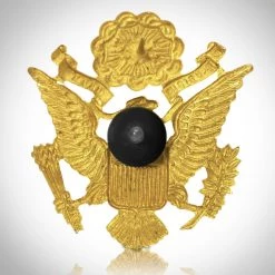 RARE-T Brass Visor Insignia - WWII 1939-1945 United States Army Officer Brass Visor Insignia Museum Display Ancient Artifacts