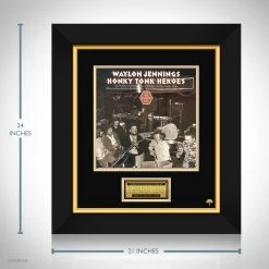 RARE-T Waylon Jennings - Honky Tonk Heroes LP Cover Limited Signature Edition Studio Licensed Custom Frame