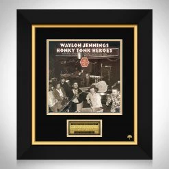 RARE-T Waylon Jennings - Honky Tonk Heroes LP Cover Limited Signature Edition Studio Licensed Custom Frame