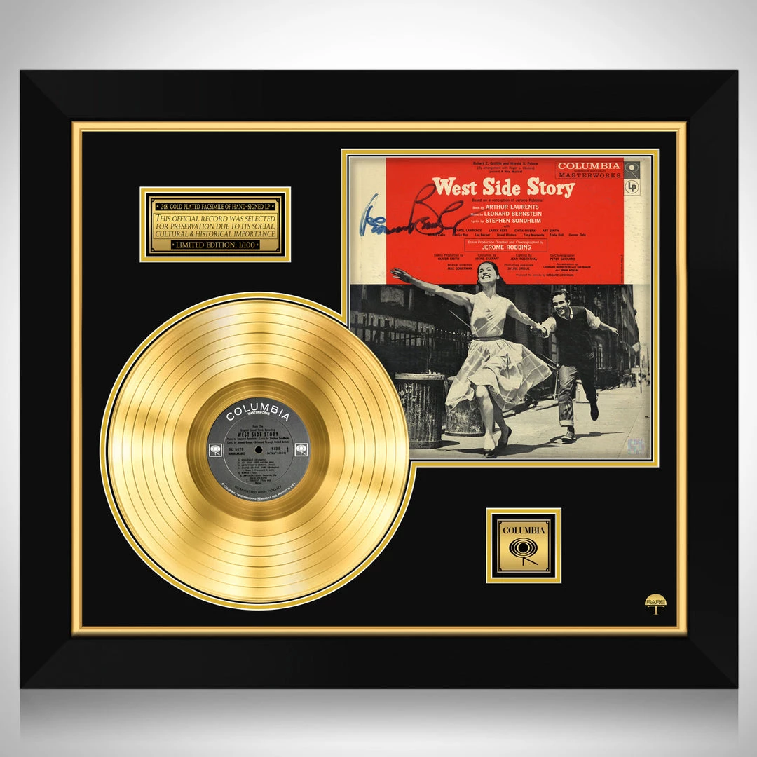 Rare-T West Side Story Musical Soundtrack Limited Signature Edition Studio Licensed Gold LP Custom Frame Limited Edition Frames 1 Rare-T West Side Story Musical Soundtrack Limited Signature Edition Studio Licensed Gold LP Custom Frame Limited Edition Frames