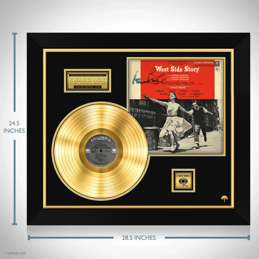 Rare-T West Side Story Musical Soundtrack Limited Signature Edition Studio Licensed Gold LP Custom Frame Limited Edition Frames 11 Rare-T West Side Story Musical Soundtrack Limited Signature Edition Studio Licensed Gold LP Custom Frame Limited Edition Frames