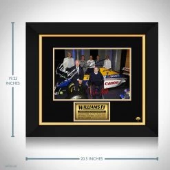 RARE-T Sir Frank Williams, Damon Hill & Jacques Villeneuve Photo Limited Signature Edition Licensed Custom Frame