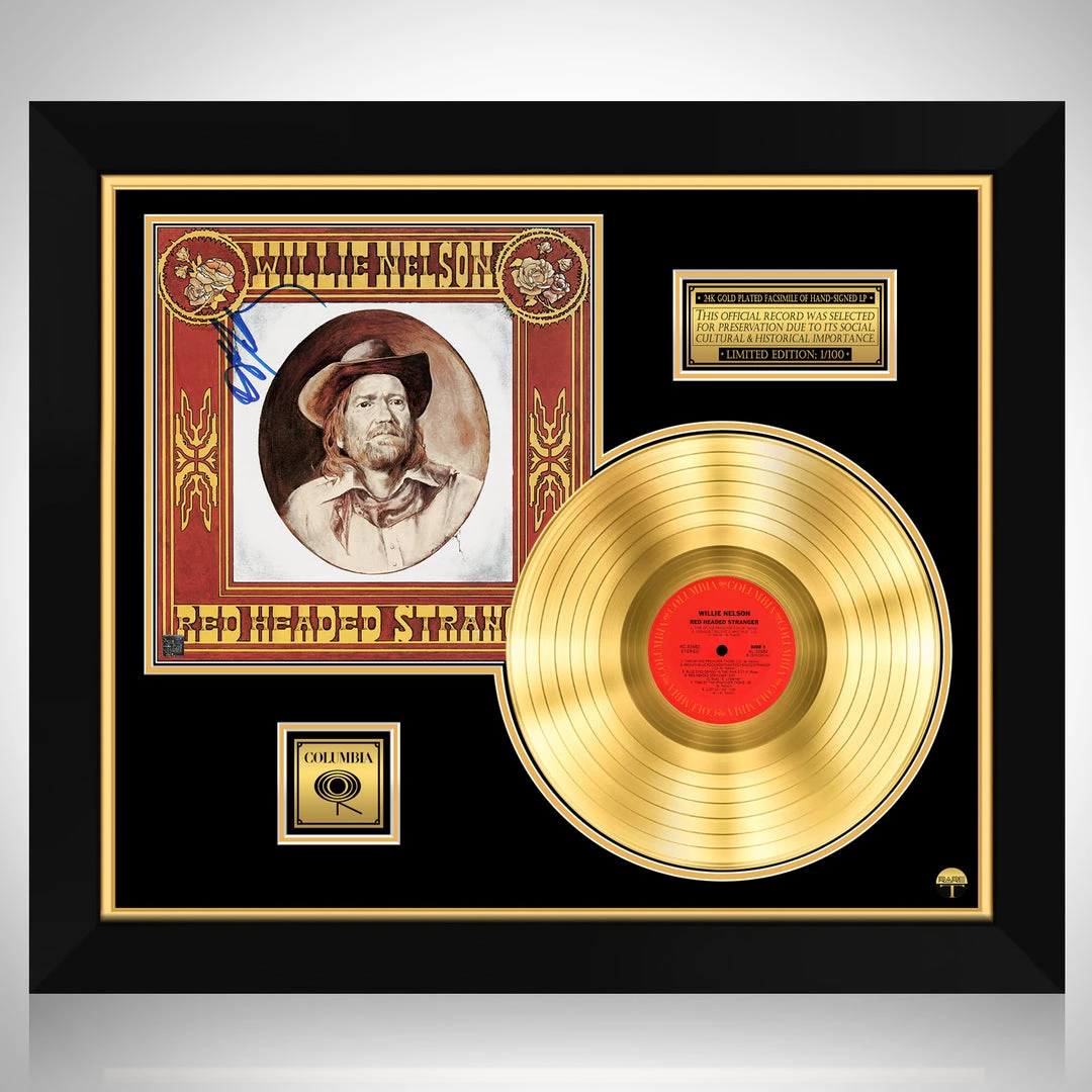 RARE-T Willie Nelson - Red Headed Stranger Gold LP Limited Signature Edition Studio Licensed Custom Frame Limited Edition Frames 1 RARE-T Willie Nelson - Red Headed Stranger Gold LP Limited Signature Edition Studio Licensed Custom Frame Limited Edition Frames