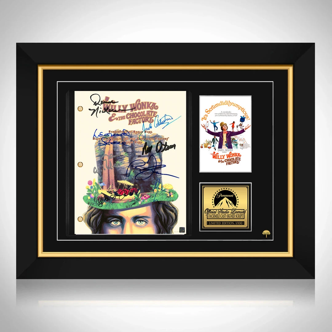 RARE-T Limited Edition Frames Willy Wonka 1971 Script Limited Signature Edition Studio Licensed Custom Frame 1 RARE-T Limited Edition Frames Willy Wonka 1971 Script Limited Signature Edition Studio Licensed Custom Frame