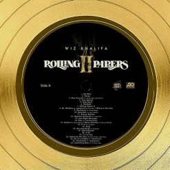 RARE-T Wiz Khalifa Rolling Papers 2 Gold LP Limited Signature Edition Studio Licensed Custom Frame Limited Edition Frames