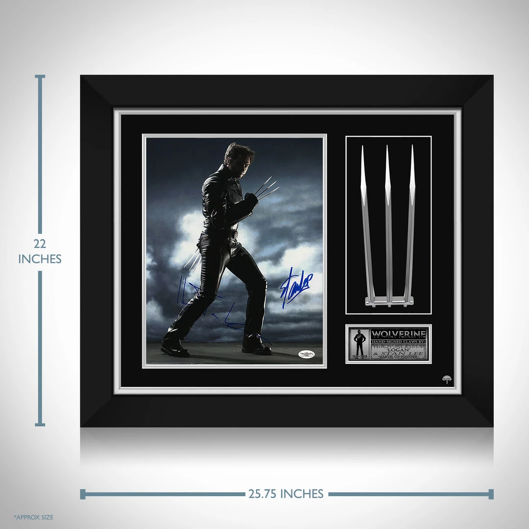 PPC X-Men Wolverine- Jsa Certified Hand-Signed Photo By Hugh Jackman & Stan Lee Custom Frame Signed Memorabilia 3 PPC X-Men Wolverine- Jsa Certified Hand-Signed Photo By Hugh Jackman & Stan Lee Custom Frame Signed Memorabilia
