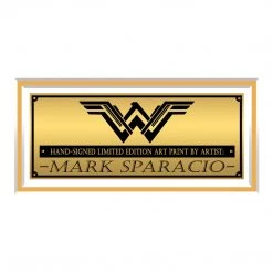 VAULT COLLECTIBLES Ready To Ship! 48 Hour Shipping! Wonder-Woman- Hand-Signed Artwork Print By Mark Sparacio Custom Frame