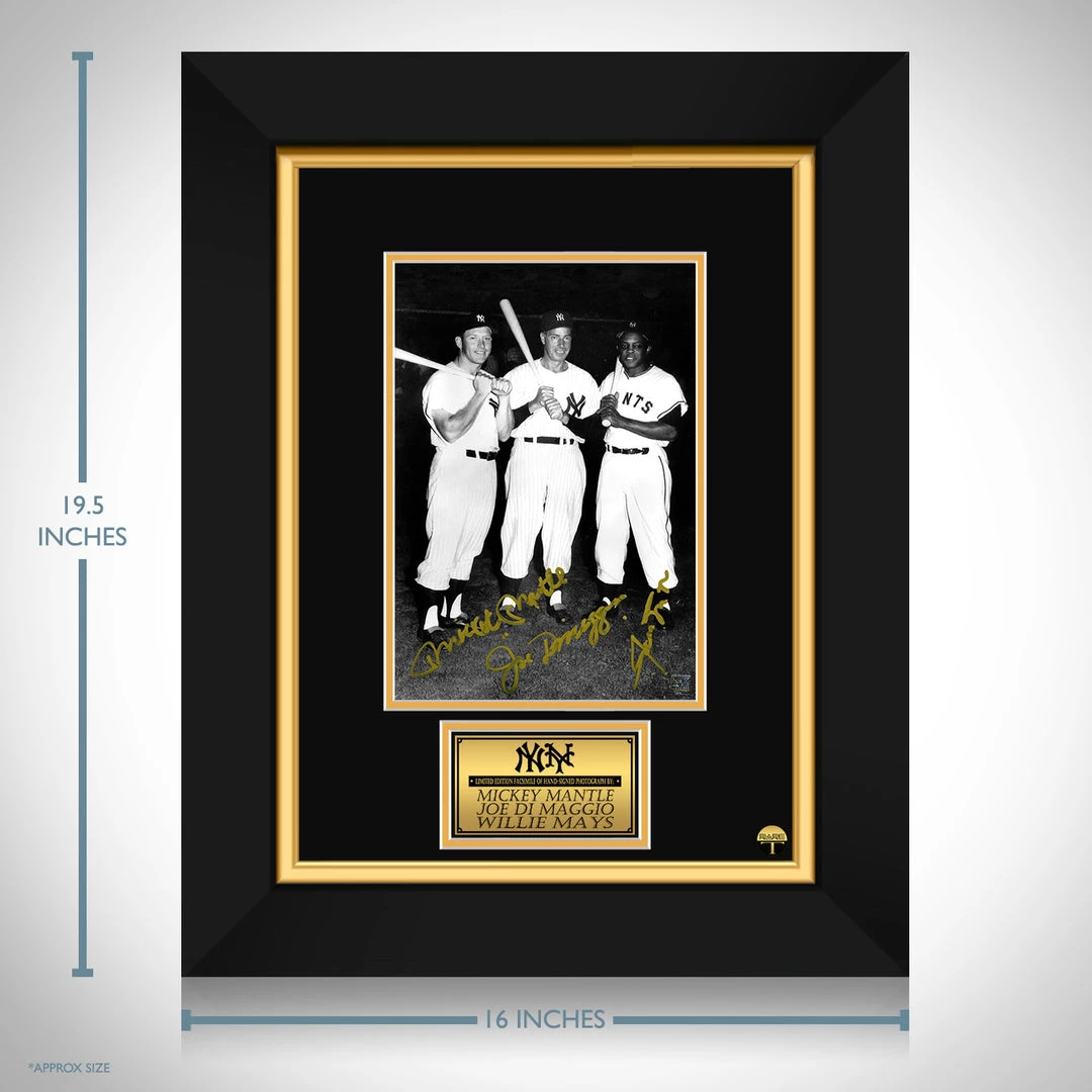 RARE-T Sports Memorabilia Mickey Mantle, Joe Dimaggio & Willie Mays Photo Limited Signature Edition Studio Licensed Custom Frame 3 RARE-T Sports Memorabilia Mickey Mantle, Joe Dimaggio & Willie Mays Photo Limited Signature Edition Studio Licensed Custom Frame