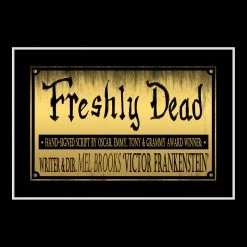 PPC Signed Memorabilia Young Frankenstein - Beckett Certified Hand-Signed Script By Mel Brooks Custom Frame