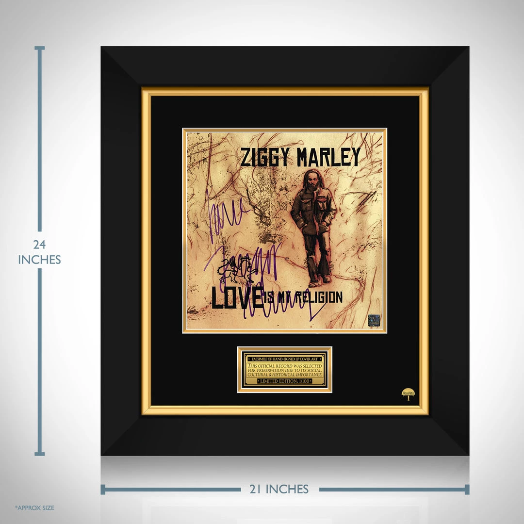 RARE-T Ziggy Marley - Love Is My Religion LP Cover Limited Signature Edition Studio Licensed Custom Frame Limited Edition Frames 3 RARE-T Ziggy Marley - Love Is My Religion LP Cover Limited Signature Edition Studio Licensed Custom Frame Limited Edition Frames