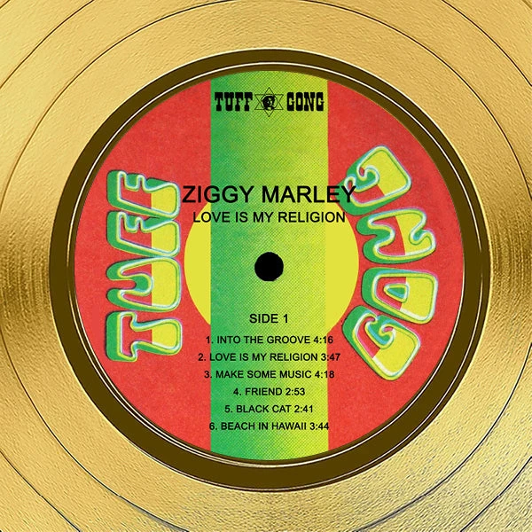 RARE-T Limited Edition Frames Ziggy Marley - Love Is My Religion Gold LP Limited Signature Edition Studio Licensed Custom Frame 5 RARE-T Limited Edition Frames Ziggy Marley - Love Is My Religion Gold LP Limited Signature Edition Studio Licensed Custom Frame