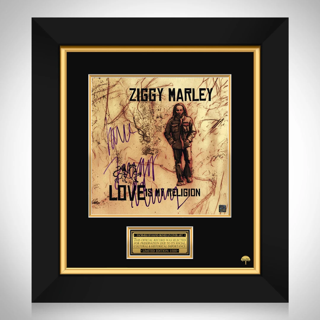 RARE-T Ziggy Marley - Love Is My Religion LP Cover Limited Signature Edition Studio Licensed Custom Frame Limited Edition Frames 1 RARE-T Ziggy Marley - Love Is My Religion LP Cover Limited Signature Edition Studio Licensed Custom Frame Limited Edition Frames