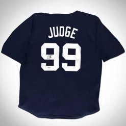 APW Signed Memorabilia Aaron Judge- Hand-Signed New York Yankees Dark Blue Jersey By Aaron Judge