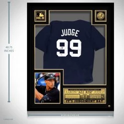 APW Signed Memorabilia Aaron Judge- Hand-Signed New York Yankees Dark Blue Jersey By Aaron Judge