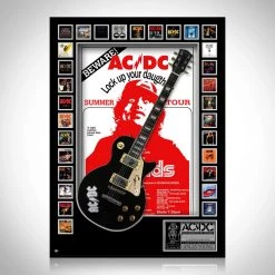 PPC Signed Memorabilia Ac/Dc- Psa/Dna Certified Hand-Signed Electric Guitar By Angus Young Custom Shadow Box Frame