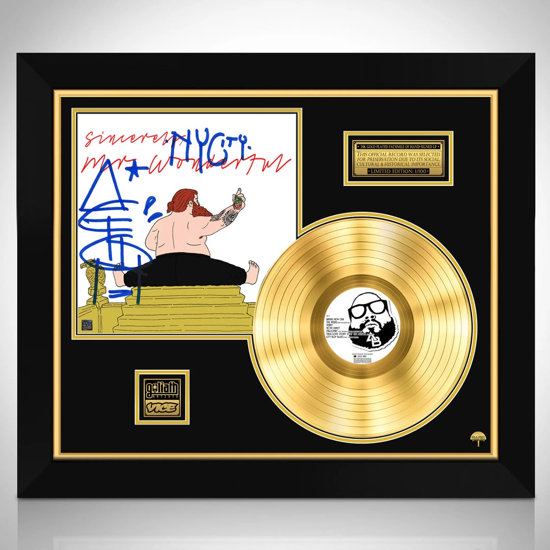 Rare-T Action Bronson Mr. Wonderful Gold LP Limited Signature Edition Studio Licensed Custom Frame 1 Rare-T Action Bronson Mr. Wonderful Gold LP Limited Signature Edition Studio Licensed Custom Frame