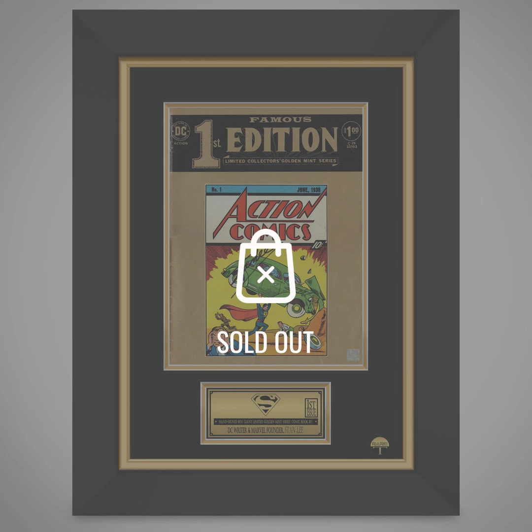 APW Superman- DC's Super-stars 'Action Comics C-26' Hand-Signed XL Vintage Comic Book By Stan Lee Frame 1 APW Superman- DC's Super-stars 'Action Comics C-26' Hand-Signed XL Vintage Comic Book By Stan Lee Frame