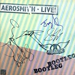 Rare-T Aerosmith 'Live Bootleg' Limited Signature Edition Studio Licensed Gold LP Custom Frame