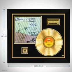 Rare-T Aerosmith 'Live Bootleg' Limited Signature Edition Studio Licensed Gold LP Custom Frame