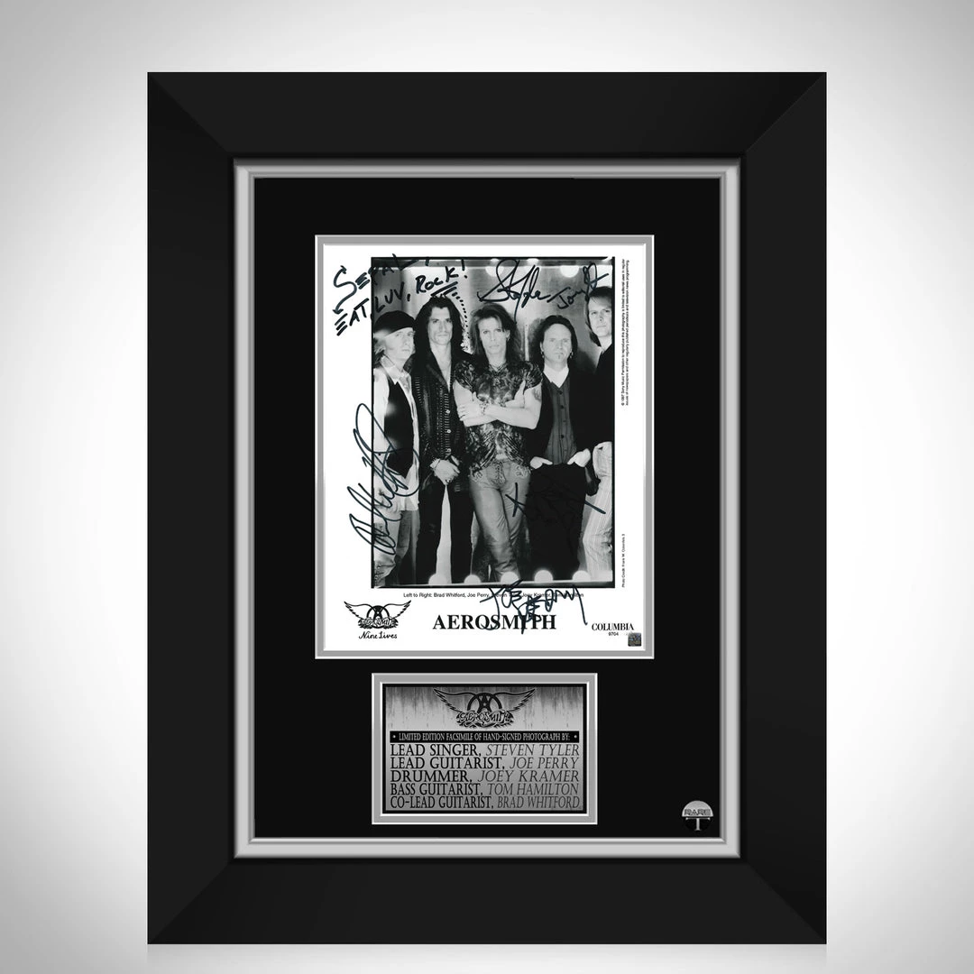 RARE-T Aerosmith Vintage B&W Photo Limited Signature Edition Studio Licensed Custom Frame Limited Edition Frames 1 RARE-T Aerosmith Vintage B&W Photo Limited Signature Edition Studio Licensed Custom Frame Limited Edition Frames