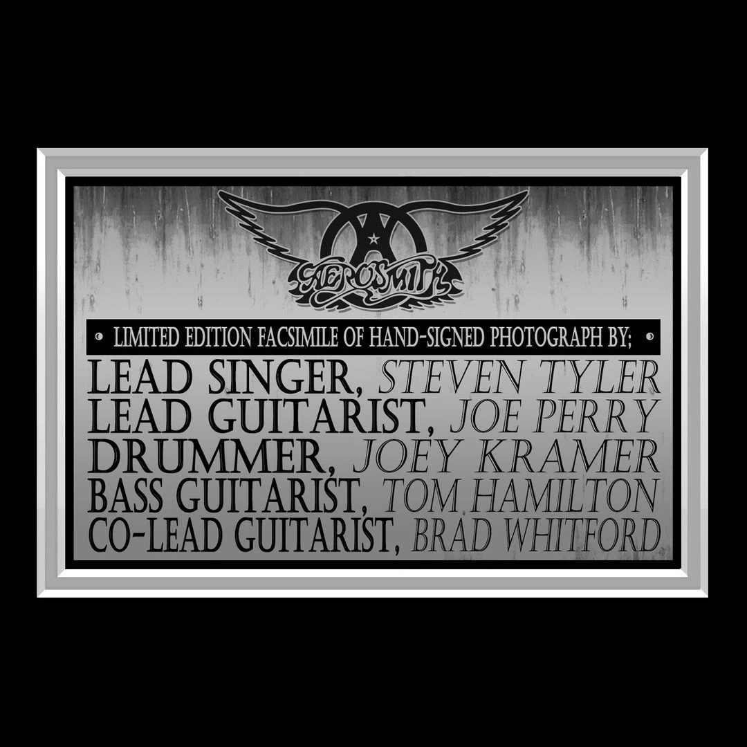 RARE-T Aerosmith Vintage B&W Photo Limited Signature Edition Studio Licensed Custom Frame Limited Edition Frames 5 RARE-T Aerosmith Vintage B&W Photo Limited Signature Edition Studio Licensed Custom Frame Limited Edition Frames