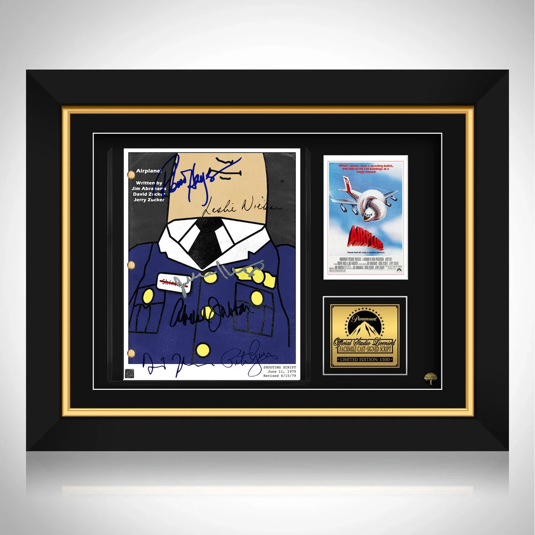 RARE-T Ready To Ship! - Airplane! Script Limited Signature Edition Studio Licensed Custom Frame 1 RARE-T Ready To Ship! - Airplane! Script Limited Signature Edition Studio Licensed Custom Frame