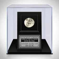 RARE-T Ancient Artifacts Alexander The Great Ancient Greek Silver Coin 336-323 BC Custom Museum Display.