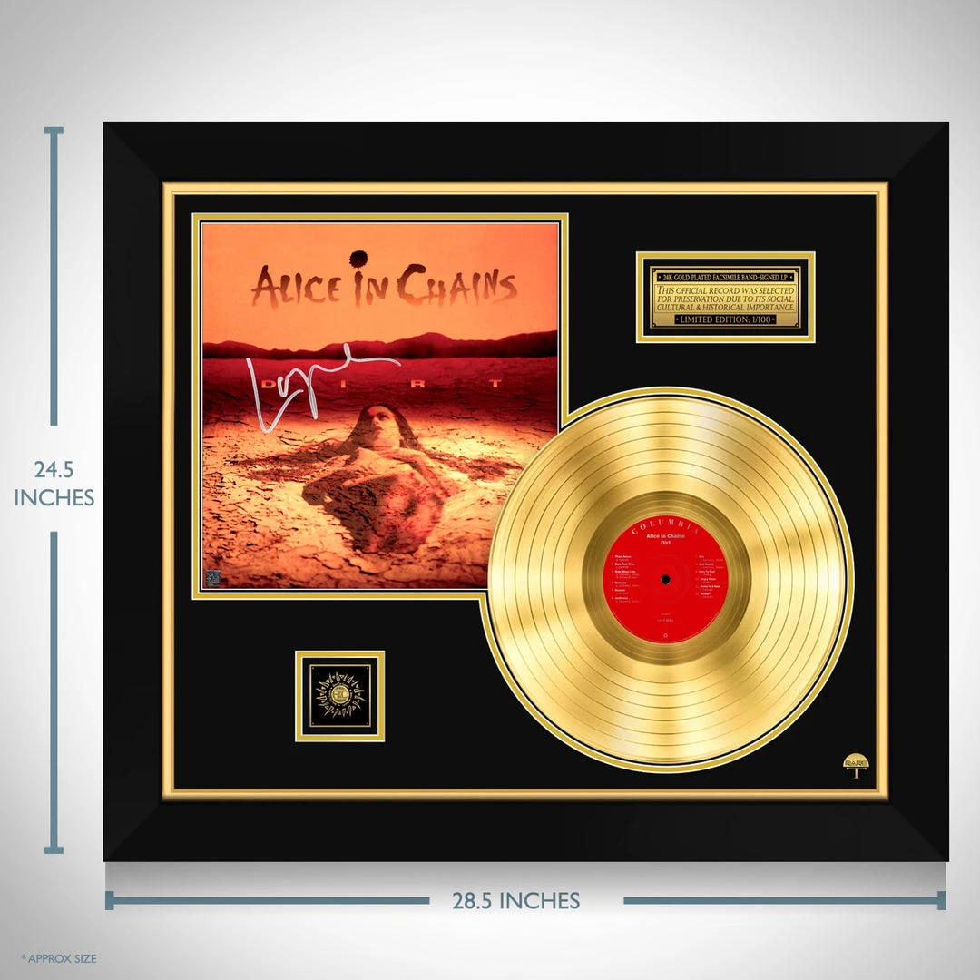 RARE-T Limited Edition Frames Alice In Chains Dirt Gold LP Limited Signature Edition Studio Licensed Custom Frame