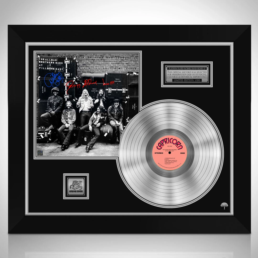 RARE-T Limited Edition Frames The Allman Brothers Band - At Fillmore East Platinum LP Limited Signature Edition Studio Licensed Custom Frame 1 RARE-T Limited Edition Frames The Allman Brothers Band - At Fillmore East Platinum LP Limited Signature Edition Studio Licensed Custom Frame