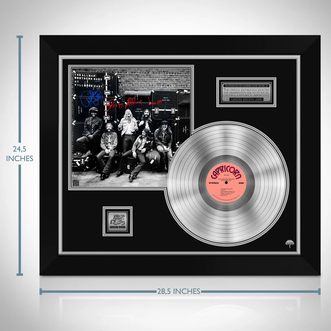 RARE-T Limited Edition Frames The Allman Brothers Band - At Fillmore East Platinum LP Limited Signature Edition Studio Licensed Custom Frame 2 RARE-T Limited Edition Frames The Allman Brothers Band - At Fillmore East Platinum LP Limited Signature Edition Studio Licensed Custom Frame
