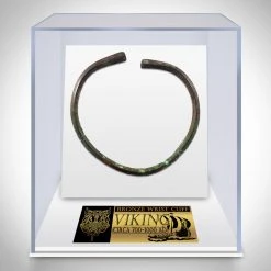 Authentic Bronze Viking Wrist Cuff Bracelet From 700-1000 Ad Displayed In A Rare-T Exclusive Custom Museum Display Ancient Artifacts