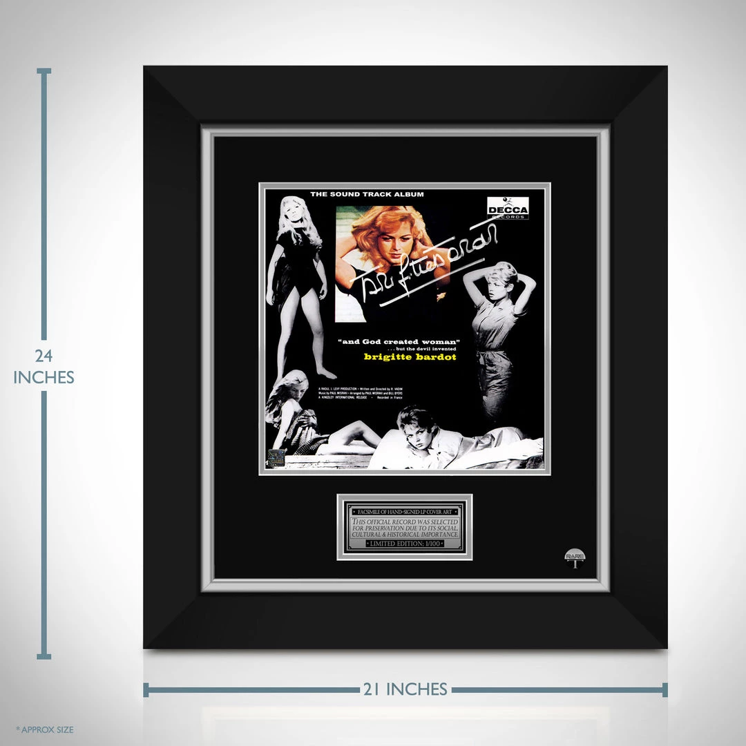 RARE-T Limited Edition Frames And God Created Woman - Soundtrack Album LP Cover Limited Signature Edition Studio Licensed Custom Frame 3 RARE-T Limited Edition Frames And God Created Woman - Soundtrack Album LP Cover Limited Signature Edition Studio Licensed Custom Frame