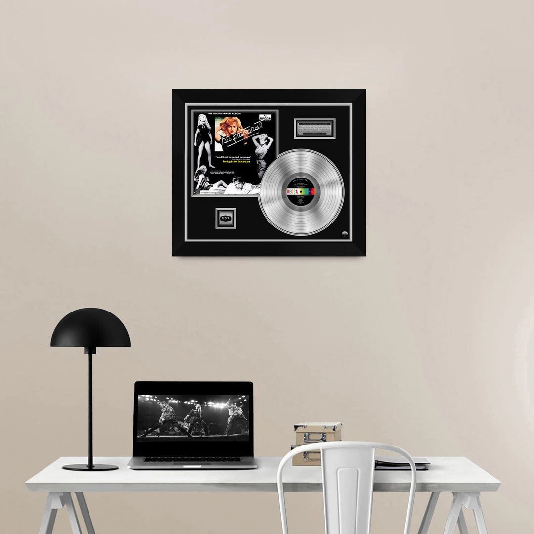 RARE-T Limited Edition Frames And God Created Woman - Sound Track Album Platinum LP Limited Signature Edition Studio Licensed Custom Frame 2 RARE-T Limited Edition Frames And God Created Woman - Sound Track Album Platinum LP Limited Signature Edition Studio Licensed Custom Frame