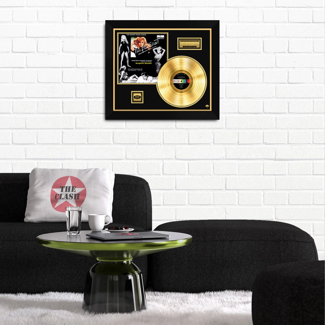 RARE-T Limited Edition Frames And God Created Woman - Sound Track Album Gold LP Limited Signature Edition Studio Licensed Custom Frame 2 RARE-T Limited Edition Frames And God Created Woman - Sound Track Album Gold LP Limited Signature Edition Studio Licensed Custom Frame