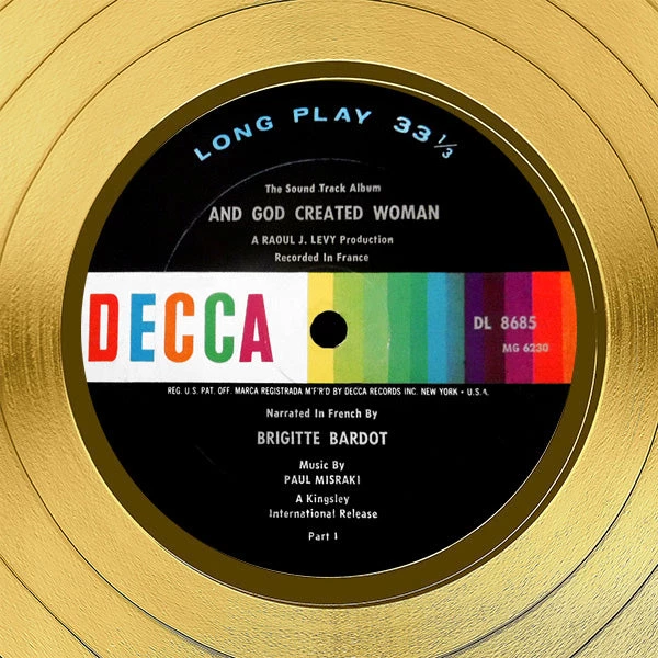 RARE-T Limited Edition Frames And God Created Woman - Sound Track Album Gold LP Limited Signature Edition Studio Licensed Custom Frame 6 RARE-T Limited Edition Frames And God Created Woman - Sound Track Album Gold LP Limited Signature Edition Studio Licensed Custom Frame