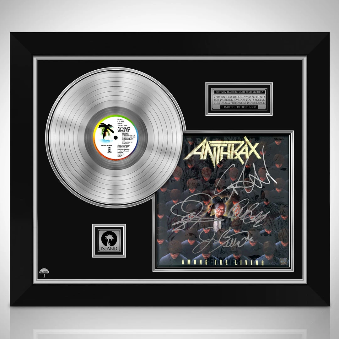 Rare-T Limited Edition Frames Anthrax - Among The Living Limited Signature Edition Studio Licensed Platinum LP Custom Frame 1 Rare-T Limited Edition Frames Anthrax - Among The Living Limited Signature Edition Studio Licensed Platinum LP Custom Frame