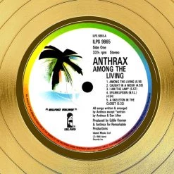 RARE-T Anthrax Among The Living Gold LP Limited Signature Edition Studio Licensed Custom Frame Limited Edition Frames