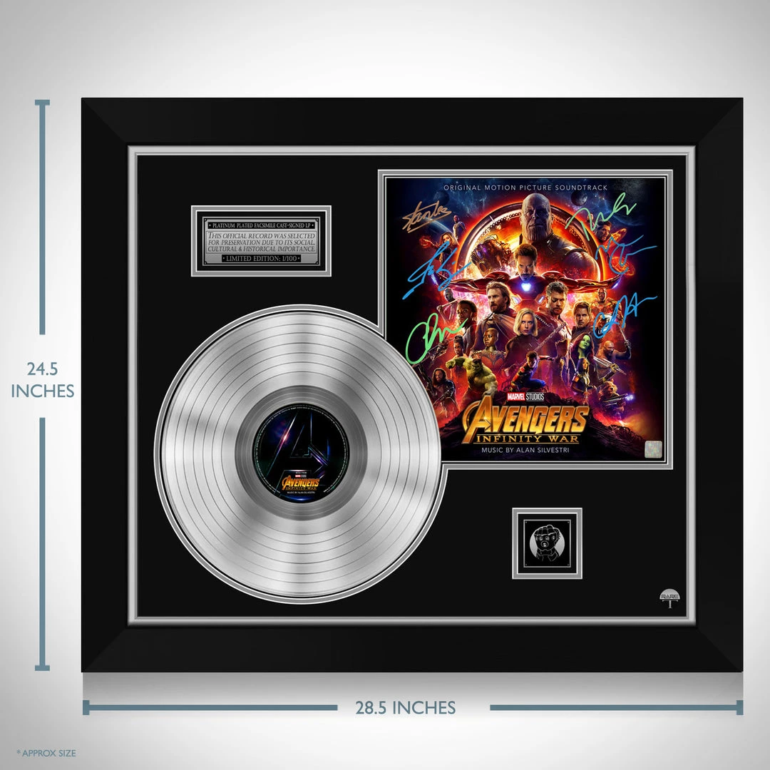 RARE-T Avengers Infinity War Movie Soundtrack Limited Signature Edition Platinum LP Custom Frame Limited Edition Frames 3 RARE-T Avengers Infinity War Movie Soundtrack Limited Signature Edition Platinum LP Custom Frame Limited Edition Frames