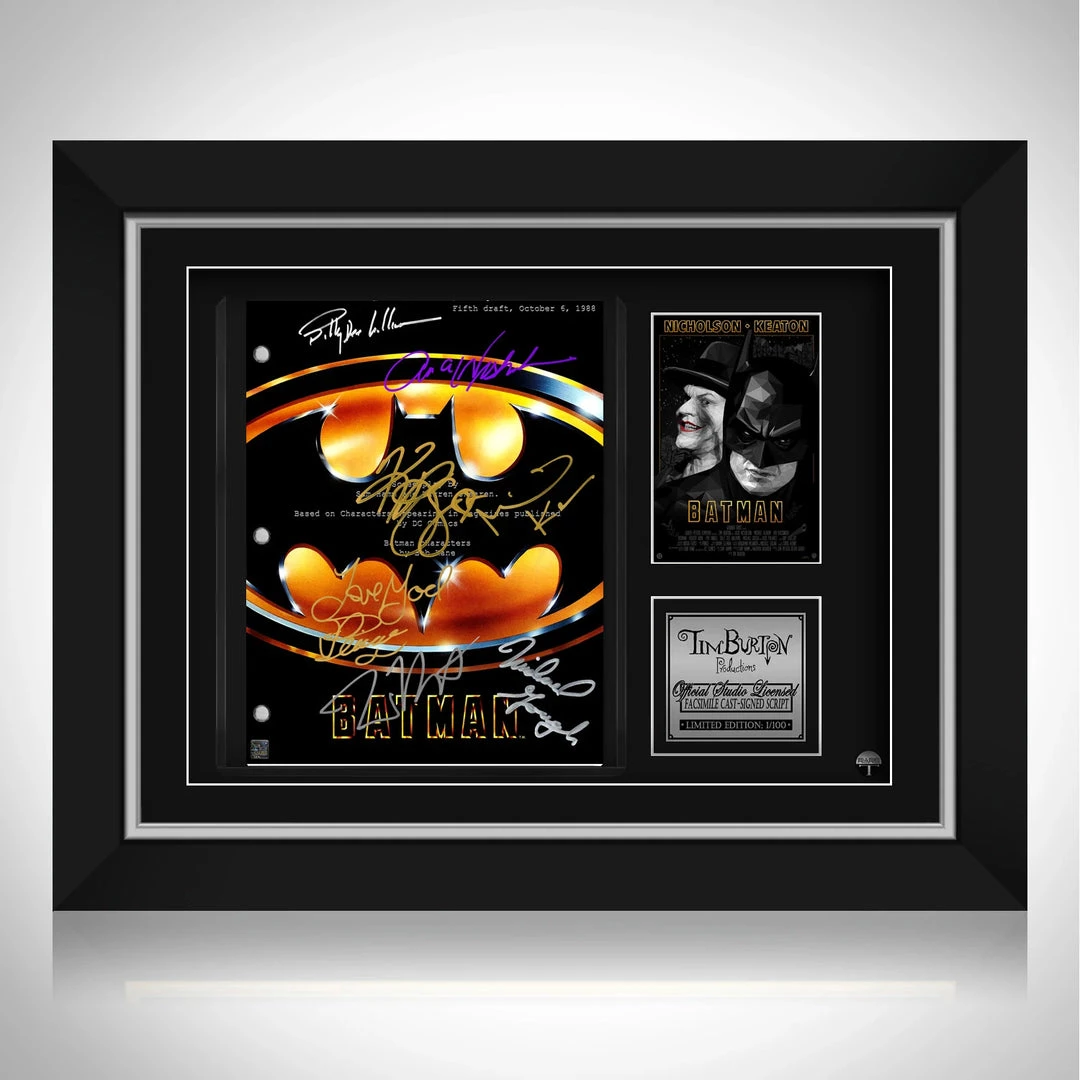 RARE-T Limited Edition Frames Batman 1989 Script Limited Signature Edition Studio Licensed Custom Frame 12 RARE-T Limited Edition Frames Batman 1989 Script Limited Signature Edition Studio Licensed Custom Frame