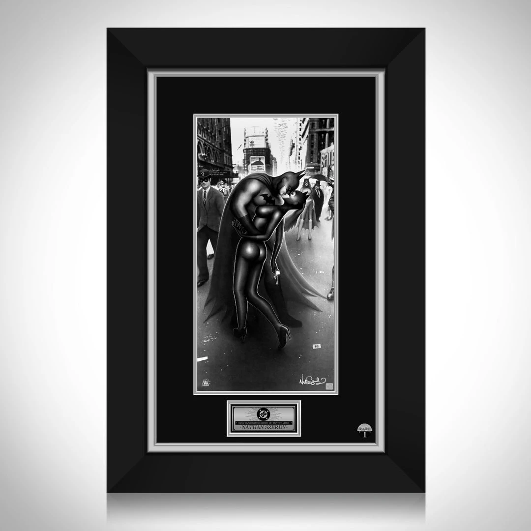VAULT COLLECTIBLES Batman & Catwoman 'Kiss' Hand-Signed Artwork Print By Artist Nathan Szerdy Custom Frame Signed Memorabilia 1 VAULT COLLECTIBLES Batman & Catwoman 'Kiss' Hand-Signed Artwork Print By Artist Nathan Szerdy Custom Frame Signed Memorabilia