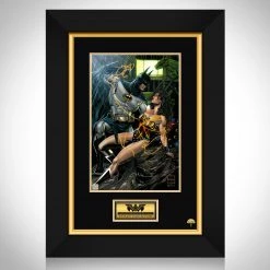 VAULT COLLECTIBLES Batman & Wonder Woman- Hand-Signed Artwork Print By Artist Ethan Van Sciver Custom Frame Signed Memorabilia