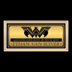 VAULT COLLECTIBLES Batman & Wonder Woman- Hand-Signed Artwork Print By Artist Ethan Van Sciver Custom Frame Signed Memorabilia