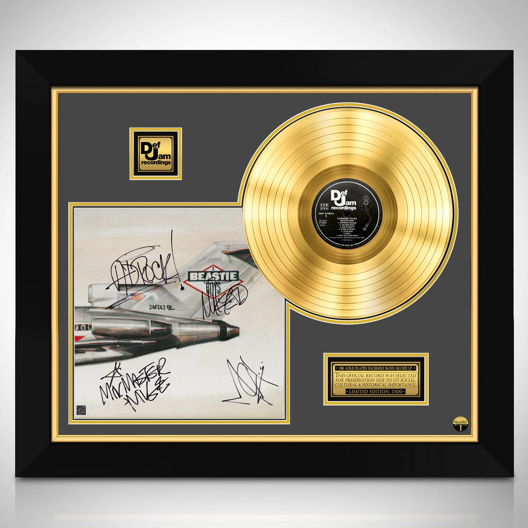 Rare-T Beastie Boys License To Ill Gold LP Limited Signature Edition Studio Licensed Custom Frame 1 Rare-T Beastie Boys License To Ill Gold LP Limited Signature Edition Studio Licensed Custom Frame